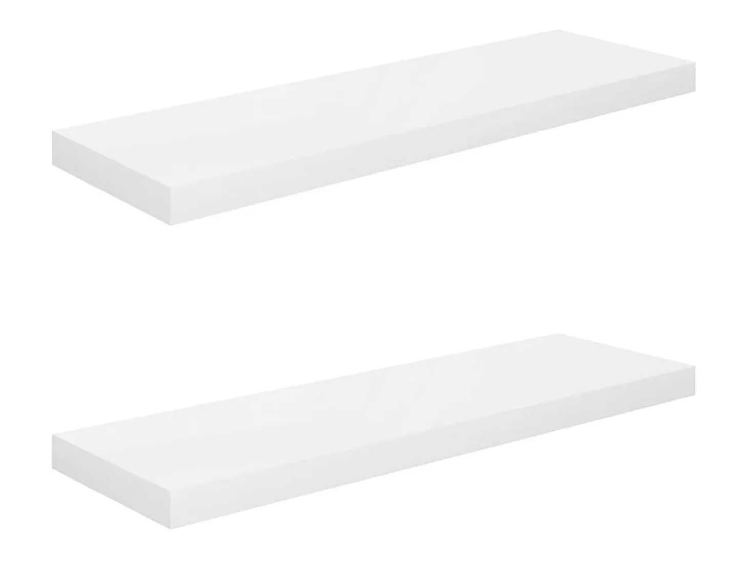 Estante flotante de pared 2 uds Blanco brillo 80x23,5x3,8cm MDF