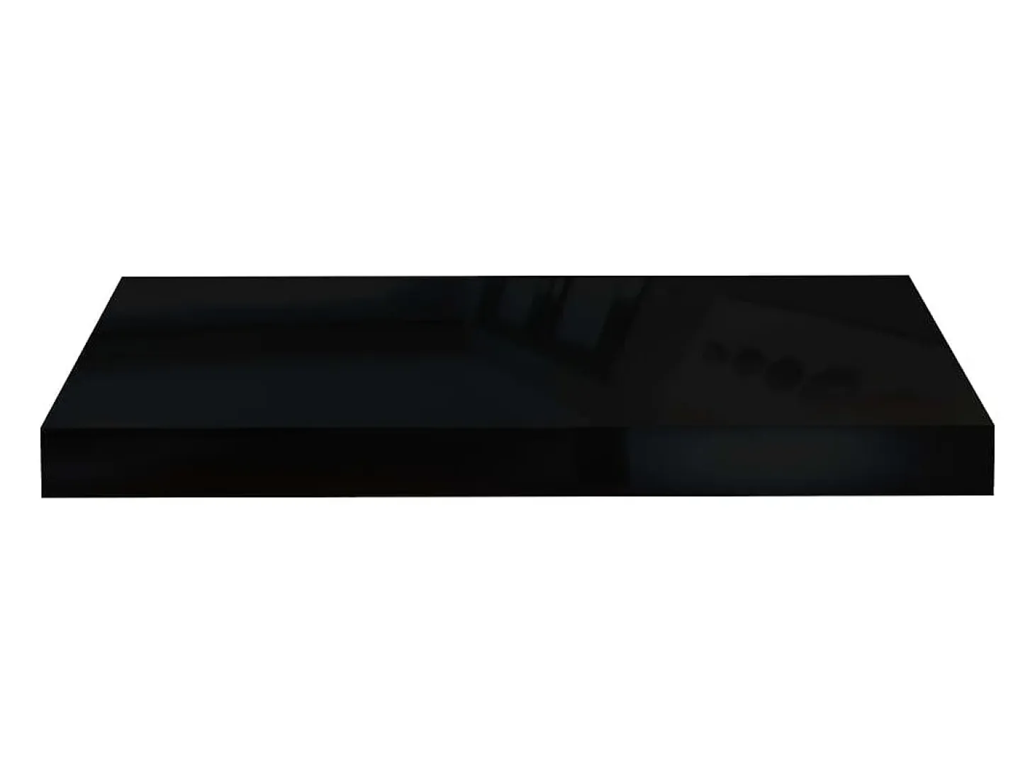 Estante flotante de pared MDF negro brillo 50x23x3,8 cm
