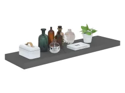 Estante flotante de pared Gris brillo 90x23,5x3,8 cm MDF