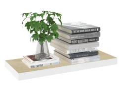 Estante flotante de pared roble y blanco 60x23,5x3,8 cm MDF
