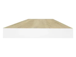 Estante flotante de pared roble y blanco 60x23,5x3,8 cm MDF
