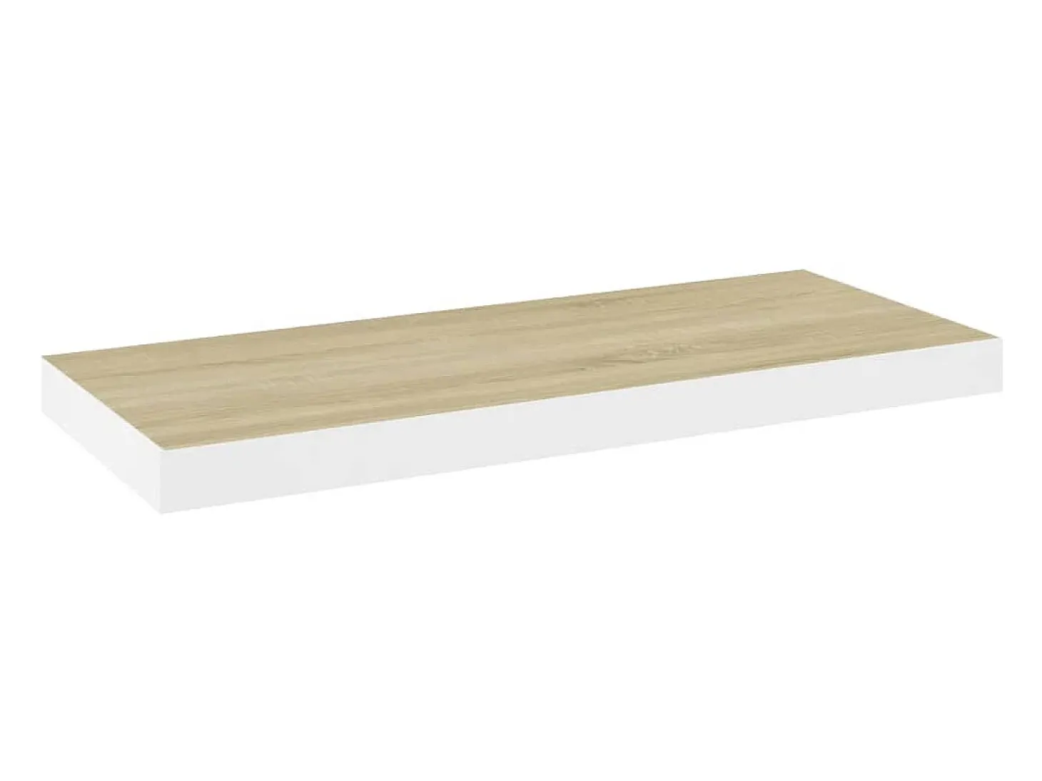 Estante flotante de pared roble y blanco 60x23,5x3,8 cm MDF