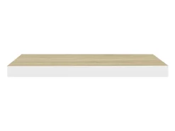Estante flotante de pared roble y blanco 60x23,5x3,8 cm MDF