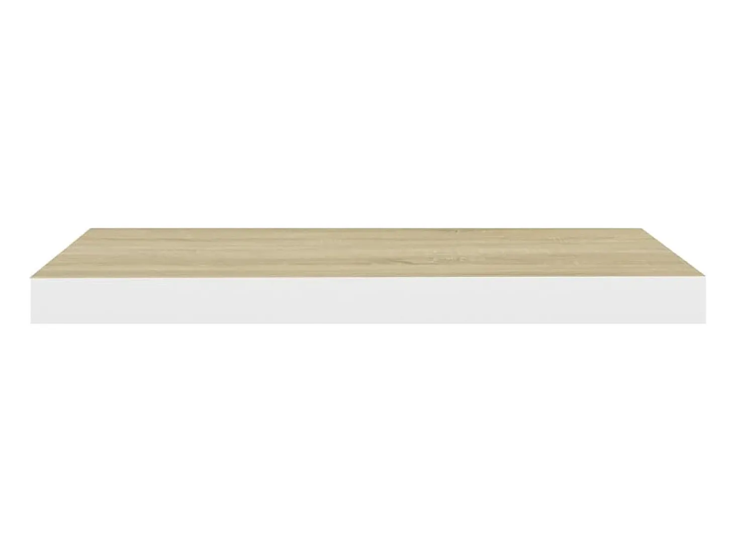 Estante flotante de pared roble y blanco 60x23,5x3,8 cm MDF