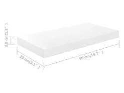 Estante flotante de pared MDF blanco brillo 50x23x3,8 cm