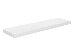 Estante flotante de pared 4 piezas blanco brillante 90x23,5x3,8cm MDF
