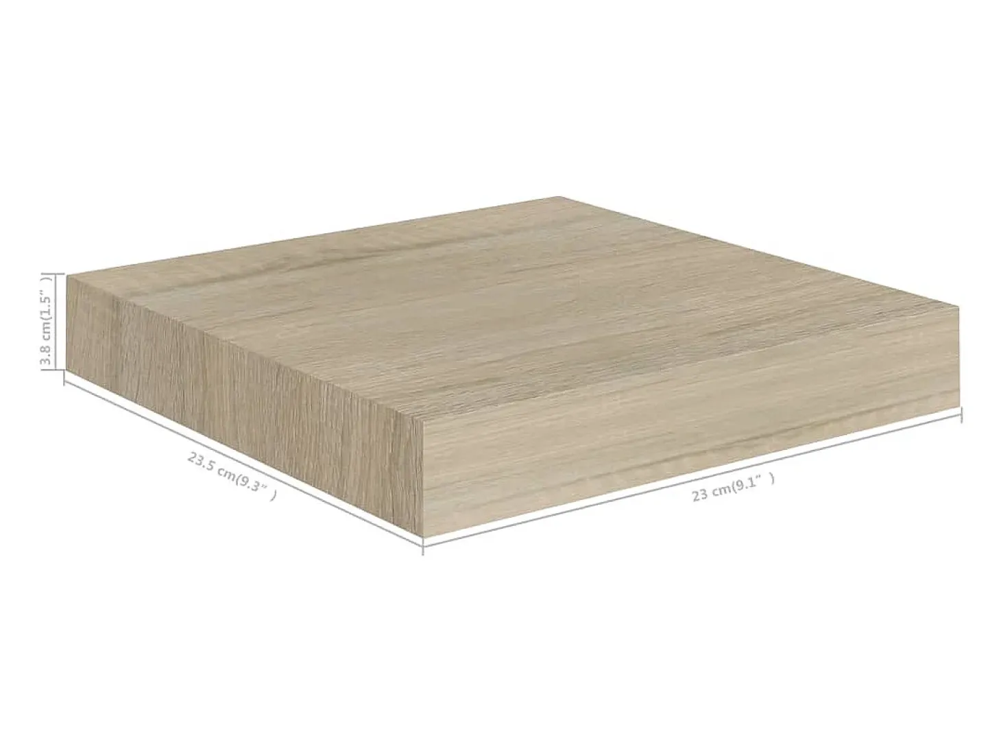 Estante flotante de pared roble 23x23,5x3,8 cm MDF
