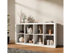 Estante librería 4 niveles 8 compartimentos blanco