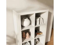 Estante librería 4 niveles 8 compartimentos blanco