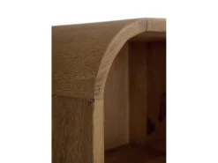 Estante librería con contornos curvos de madera maciza de mangocon 2 puertas