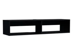 Estante multimedia Rockwood en melamina con dos estantes , 25.3 cm X 121.1 cm X 32 cm , Negro