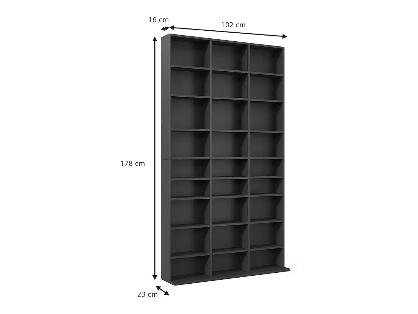 Estante para CDs negro 102x16x178 jukebox