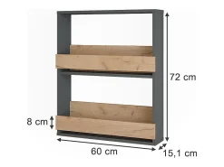 Estante para copas de vino oro power roble/antracita 60x15.1x72 repose