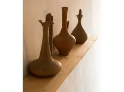Estante redondeado de madera maciza flotante tono roble medio 120x3,2x19,65cm - BLOOM - DECOWOOD