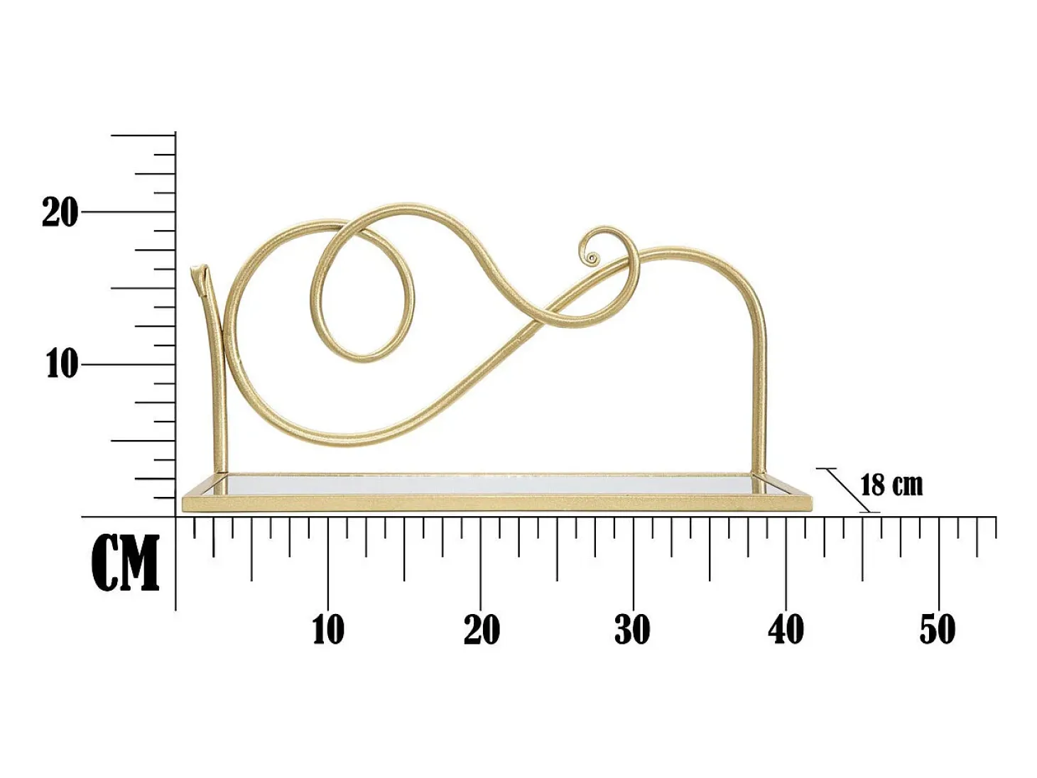Estante VKH226, Oro, 41,5x18x20,5 cm, Kendra Home