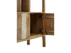 Estantería de madera maciza de mango marrón claro