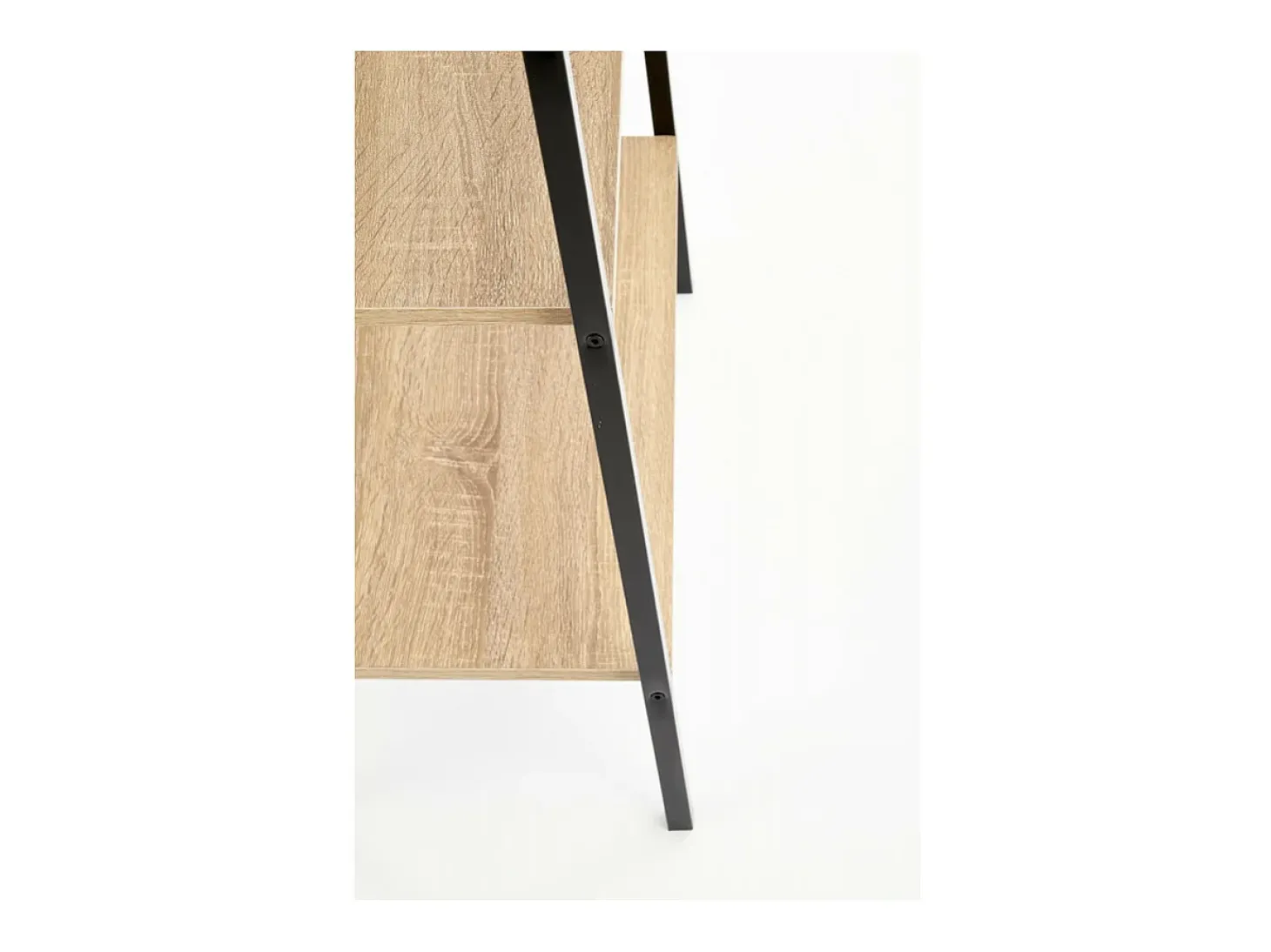 Estantería - Escalera de diseño 60 x 148 cm estilo roble y acero negro Loggia