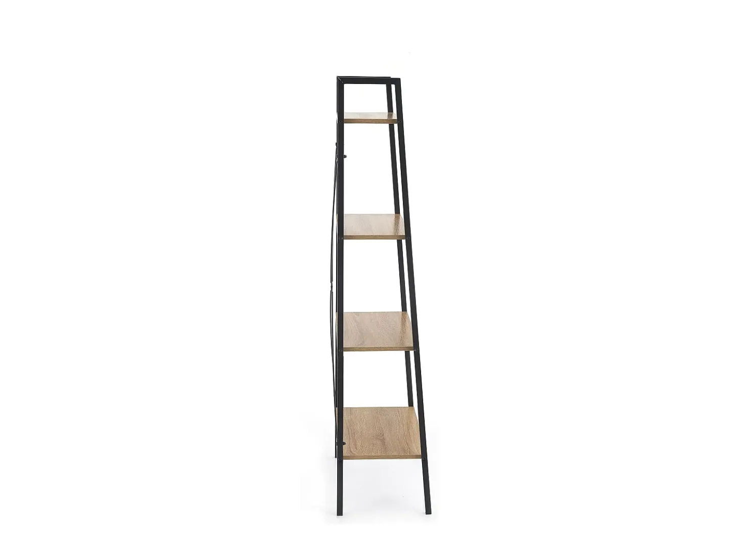 Estantería - Escalera de diseño 60 x 148 cm estilo roble y acero negro Loggia