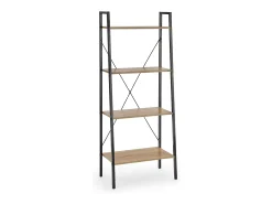 Estantería - Escalera de diseño 60 x 148 cm estilo roble y acero negro Loggia