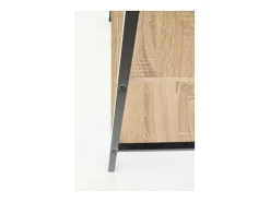 Estantería - Escalera de diseño 60 x 148 cm estilo roble y acero negro Loggia