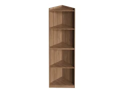 Estantería / librería de esquina - 55×32×180 cm - Con sistema anti-vuelco - Vitrina - MDF - Marrón