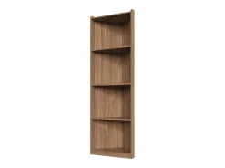 Estantería / librería de esquina - 55×32×180 cm - Con sistema anti-vuelco - Vitrina - MDF - Marrón
