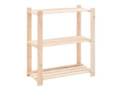 Estantería 3 niveles 3 unidades madera pino maciza 150 kg ES391167