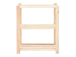 Estantería 3 niveles 3 unidades madera pino maciza 150 kg ES391167