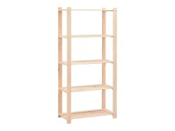 Estantería 5 niveles 2 unidades madera pino maciza 250 kg ES232845
