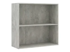 Estantería 2 niveles contrachapada gris hormigón 80x30x76,5cm