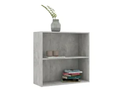 Estantería 2 niveles contrachapada gris hormigón 80x30x76,5cm