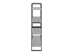 Estantería 4 niveles contrachapada gris hormigón 100x30x140 cm