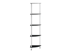 Estantería 5 niveles cristal templado negro 30x30x130 cm ES652947