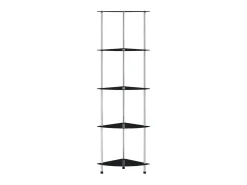 Estantería 5 niveles cristal templado negro 30x30x130 cm ES652947
