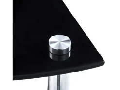 Estantería 4 niveles cristal templado negro 30x30x100 cm