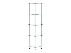 Estantería 5 niveles cristal templado transparente 30x30x130 cm