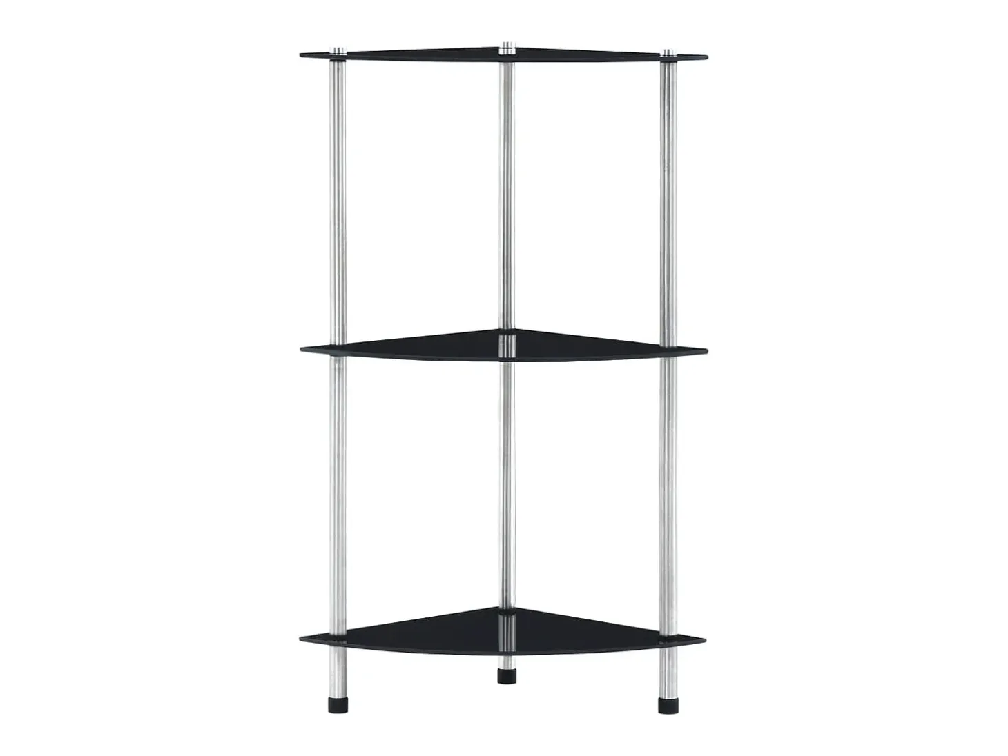 Estantería 3 niveles cristal templado negro 30x30x67 cm ES830836