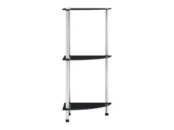 Estantería 3 niveles cristal templado negro 30x30x67 cm ES830836