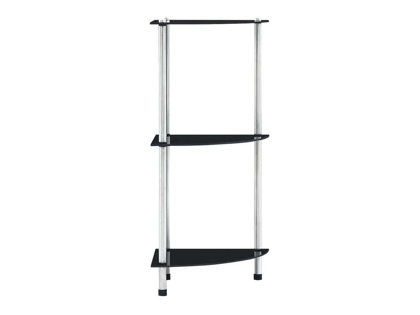 Estantería 3 niveles cristal templado negro 30x30x67 cm ES830836