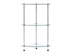 Estantería 3 niveles cristal templado transparente 30x30x67 cm ES966148