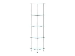 Estantería 5 niveles cristal templado transparente 30x30x130 cm ES938258