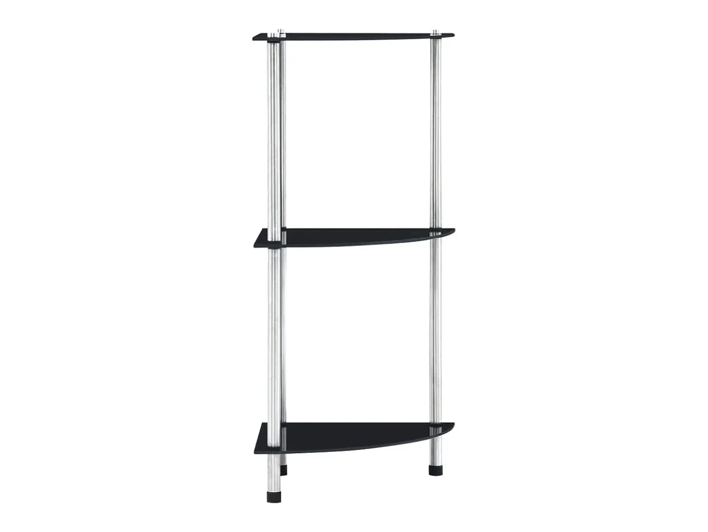 Estantería 3 niveles cristal templado negro 30x30x67 cm