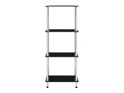 Estantería 4 niveles cristal templado negro 40x40x100 cm