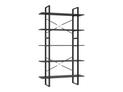 Estantería 5 niveles madera ingeniería gris 100x30x175 cm