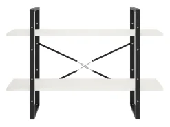 Estantería 2 niveles madera maciza de pino blanco 100x30x70 cm