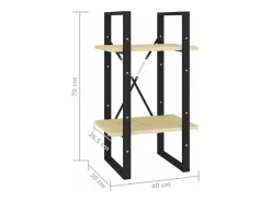 Estantería 2 niveles madera maciza de pino 40x30x70 cm