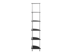 Estantería 6 niveles vidrio templado negro 30x30x160 cm