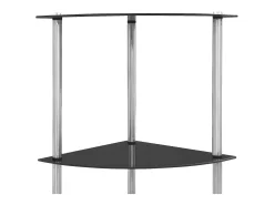 Estantería 6 niveles vidrio templado negro 30x30x160 cm