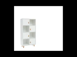 Estantería 4 puertas, 4 huecos acabado blanco, 119cm(alto) 60cm(ancho) 29cm(fondo). .