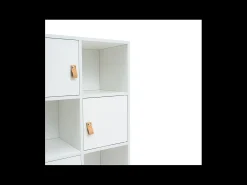 Estantería 4 puertas, 4 huecos acabado blanco, 119cm(alto) 60cm(ancho) 29cm(fondo). .